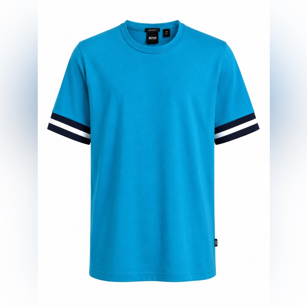 BOSS Men’s Bright Blue Short Sleeve Crewneck T-Shirt